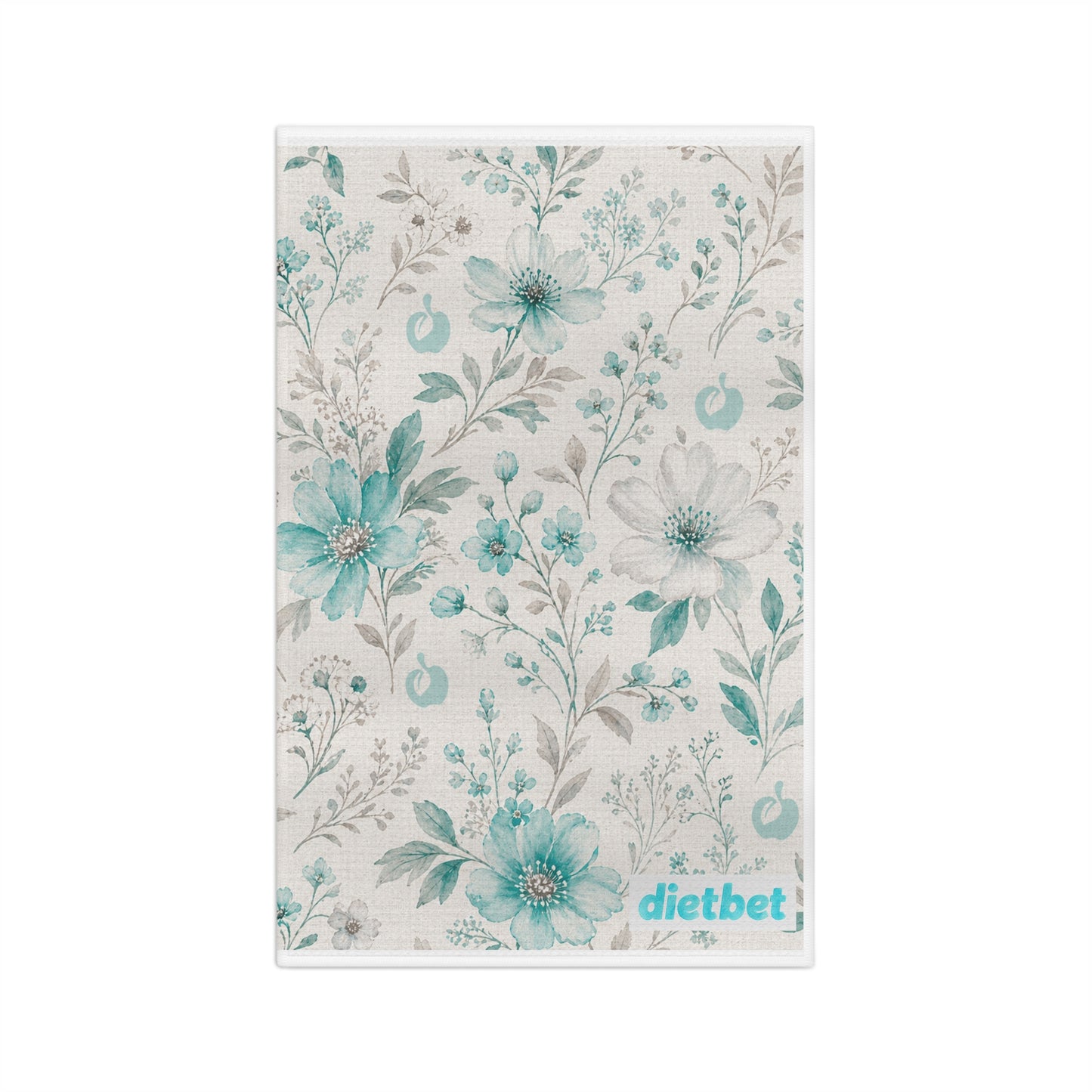 DietBet Floral Microfiber Tea Towel — Teal Vintage Blossom