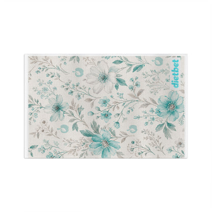 DietBet Floral Microfiber Tea Towel — Teal Vintage Blossom