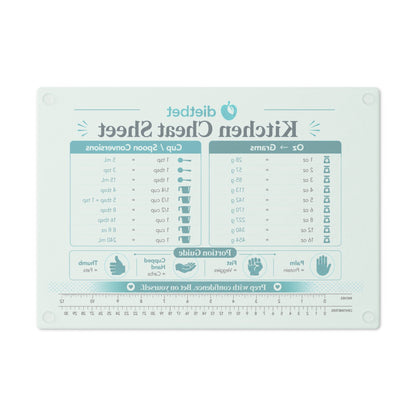 Kitchen Cheat Sheet Cutting Board – Measurement & Conversion Guide
