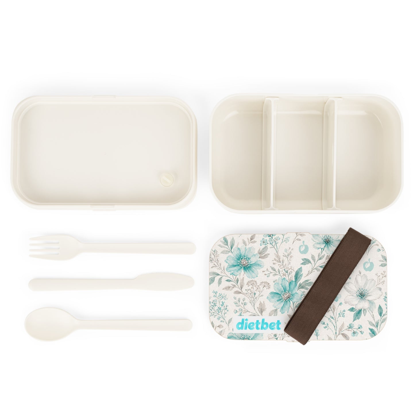 Spring Country DietBet Lunch Box - Teal Floral Meal Prep Box