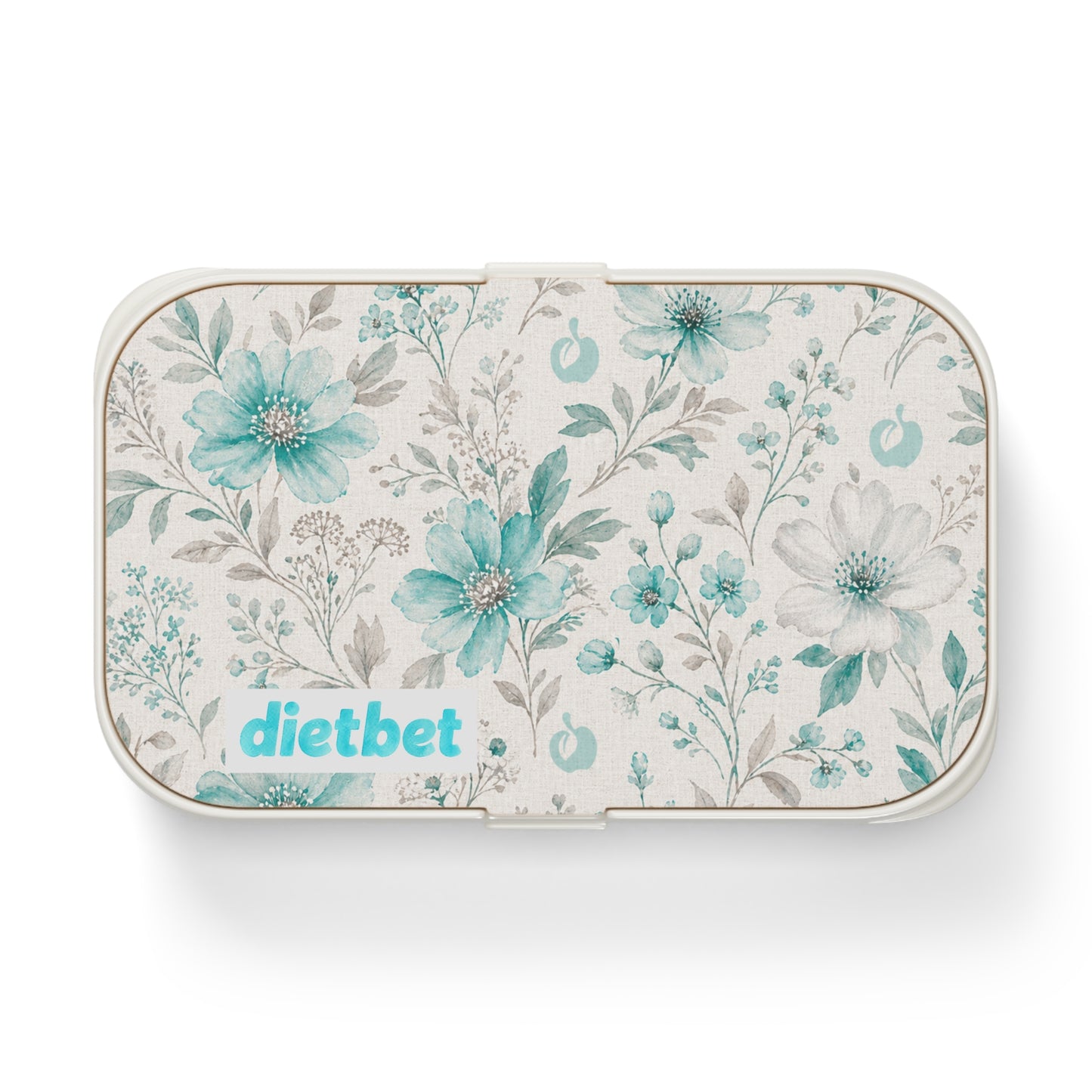 Spring Country DietBet Lunch Box - Teal Floral Meal Prep Box