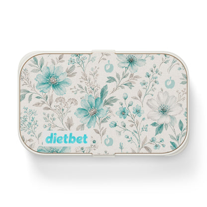 Spring Country DietBet Lunch Box - Teal Floral Meal Prep Box