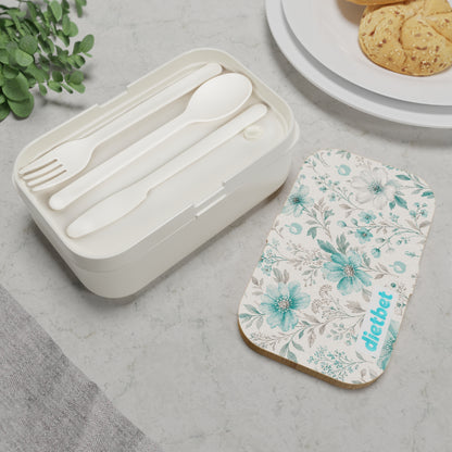 Spring Country DietBet Lunch Box - Teal Floral Meal Prep Box